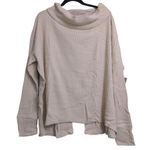 Free People Juicy Long Sleeve Top Stone Cold Cowlneck Crossover Oversized L New Photo 0