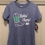 Justin Boots  Women's Grey Lookin' Sharp! Logo T-Shirt Size Medium New With Tags Photo 0