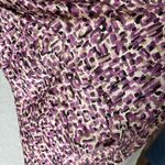 Talbots Vintage  Silk Blouse Size 16 Purple  Geo Abstract Print V-Neck Cap Sleeve Photo 2