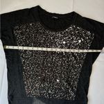 EXPRESS Gray Sequin Short Sleeve T-Shirt Photo 3
