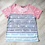 Onque Casuals Striped Patriotic Stars and Stripes Short Sleeve Tee Size L Photo 4
