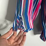 NYDJ Curves 360 Multicolor Striped Long Sleeve Blouse XL Semi Sheer Workwear Photo 5