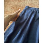 Saint Tropez West St Tropez West 100% Linen A-Line Midi Skirt Navy Blue Size M with Pockets Photo 1