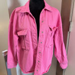 If It Were Me if it were me Oversized Jean Denim Jacket Bubblegum Pink Snap Front Coquette S Photo 0