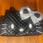 Hello Kitty  Black Quilted Pocketbook with Silver Bow Photo 0