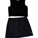 Athleta Athletic Adjustable Waist Tennis Stretch Mini Skirt Black Size 2 Photo 3