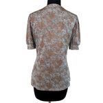 White House | Black Market WHBM V Neck Stretch Bronze Multi Metallic Top Photo 3