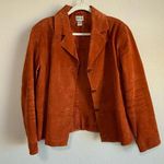 Chico's Chico’s Women’s Jacket Collared Orange Leather Suede Button Pockets Lined Size L Photo 6