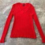 George Size Large Solid Red Ribbed V Photo 0