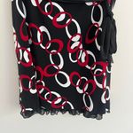 Wrapper Y2K BLACK AND RED  ABSTRACT PRINT MIDI‎ SKIRT Photo 3