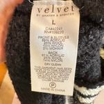 Velvet by Graham & Spencer Black White Patterned Open Front Fringe Cardigan L Size L Photo 7