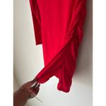 Btfbm Red Long Sleeve Side Ruched Mini Dress Size Medium Photo 3