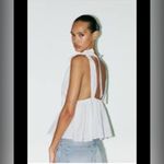 ZARA  poplin top with bow tie Photo 3