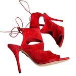 Aquazzura Sexy Thing 105mm Red Suede Sandal Size 7.5 Photo 4