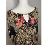 Thalia Sodi Designer Dress XXL Blouson Braided Gold Belt Black Open 3/4 Sleeve Photo 1