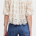 Madewell NWT Embroidered Shirred Puff Sleeve Top size medium Photo 1