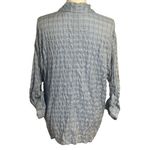 Max Studio  Crinkled Blue/White Plaid Longsleeve Top NWT Photo 5