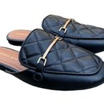 Madden Girl Black Quilted Faux Leather Tepid Horsebit Mules Size 7 Preppy Chic Photo 1