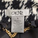 Cache Black White Houndstooth Metallic Collared Tailored Blazer Jacket 6 Photo 9