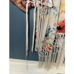 Chelsea and Violet Women's L Floral Foliage Lagenlook Open Front Kimono Fringe Photo 9