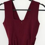 Dress the Population Alessia Wine Burgundy V-Neck Tie Waist Crepe Size XS NWT Photo 10