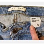 Eunina Sz 27 Blue Denim Jeans Skinny Mid Rise Destructed Adorable Photo 6