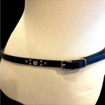 Womens Black Faux Leather Belt with Studs and Gems Silver Buckle 38 inches Photo 4