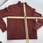 Point Sur Sweater Womens Large Burgundy Mock Neck Merino Alpaca Blend Ribbed Red Photo 6