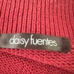 Daisy Fuentes Womens XL Sweater Cardigan Full Zip Red Mock Neck Burgundy Photo 4