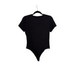 Aritzia Babaton Bodysuit Womens Large Original Contour Crew Black Short Sleeve Photo 1