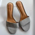 Revolve Women’s 37/US 6  LMS Silver Glitter Slip On Kitten Heel Mules Like-New Photo 10