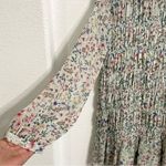 Storia Womens Dress Pale Green Floral Gathered Dress Long SleeveSize Small Photo 4