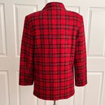 Vintage Alfred Dunner Plaid Blazer Wool Suit Jacket Coat USA 14P 10 12 14 Petite Red Photo 2