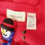 Vintage Lemon Grass Christmas Sweater Cardigan Size Small Red Photo 5
