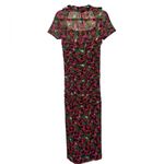 MISA Los Angeles Misa Red Pink Flutter Sleeve Bodycon Maxi Dress Photo 2