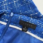 Sandro Skirt Womens 8 Blue Tweed Boucle Pencil Lined Back Slit Office Windowpane Photo 2