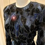 Victoria Royal Ltd Navy Formal Long Beaded Dress in Size 8 Black Tie Wedding Blue Photo 2