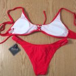 Zaful New Women’s 2Pc Tie-Up Bikini Swimsuit Cheeky Red Medium/6 Box 2 Photo 6