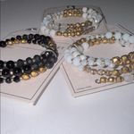 Melrose and Market  Gold Black & White Beaded Bracelets 3 sets NeW twist gift Photo 1