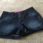 Tinseltown  Women's Juniors Jean Shorts Cuffed Bottom Size 1 Dark Wash Blue Photo 0