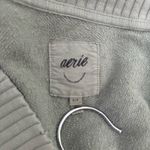 Aerie Down To Earth V-Neck Sweatshirt in Green Photo 3