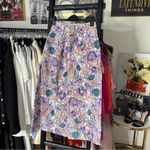 Banjanan Floral Corduroy Midi Skirt With Button Front Detail Womens Small EUC Purple Photo 2