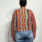 Sandy Starkman Rainbow Striped Vintage Knotted Woven Mesh Fringe Jacket Sz M Pink Size M Photo 10