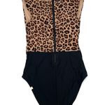 Summersalt The Surf One Piece Swimsuit Leopard Print Black Zip Up Back Size 4 Photo 1