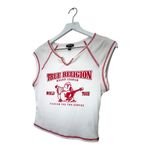 True Religion Brand Jeans World Tour Baby Tee White Red Size Medium Photo 3