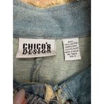 Chico's Design Embroidered Denim Jacket Floral Frog Closure Boho Size 3 Photo 2