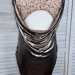 Micas Backless Tie Up Sequin Mini Dress Pure Gold-XL Photo 0