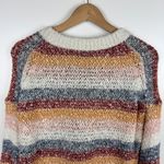 Madewell  Striped Pullover Sweater Sz‎ S Wool Knit Crew Neck Rainbow Cozy Retro Photo 4