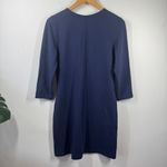 Lilly Pulitzer Dress Women M Blue White Gold Embroidering Shift Modest Preppy Photo 1