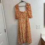 BCBGeneration size 12 SHORT PUFF SLEEVE MIDI DRESS IN BLURRED BUTTERCUP Photo 2